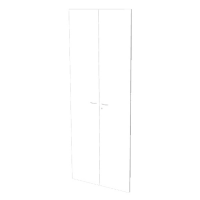 Coppia ante per libreria modulare - alta - 76 cm - melaminico - con serratura - bianco - Artexport - ALBltL76_3 - DMwebShop