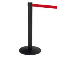 Colonnina segnapercorso Alfa nera altezza - 95 cm - nastro retrattile Rosso da 200 cm - conf. 2 pezzi - Medialinternational - 103341 - 8033433777340 - DMwebShop
