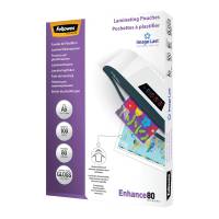 Pouches Enhance80 - A5 - 154 x 216 mm - 2 x 80 micron - scatola 100 pezzi - Fellowes - 5306002 - 77511530609 - DMwebShop
