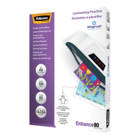Pouches Enhance80 - A5 - 154 x 216 mm - 2 x 80 micron - scatola 100 pezzi - Fellowes 5306002