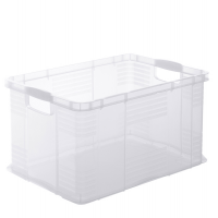Contenitore portaoggetti - 59 x 39 x 31 cm - A3 - 55 lt - PPL - trasparente - Rotho F600159