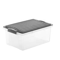 Contenitore Compact - 39,5 x 27,5 x 27 cm - A4 - 19 lt - PPL - coperchio nero - trasparente - Rotho - F717766 - 7610859153753 - DMwebShop