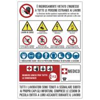 Cartello segnalatore - 67 x 100 cm - cantiere multisimbolo - polionda - Cartelli Segnalatori - PO7001 - 8027983407000 - DMwebShop