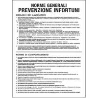 Cartello segnalatore - 50 x 67 cm - NORME GENERALI PREVENZIONE INFORTUNI - polionda - Cartelli Segnalatori - PO5031 - 8047983605039 - DMwebShop