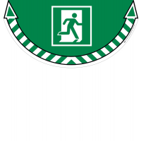 Adesivo segnalatore da terra Take Care - Uscita di emergenza - 70 x 35 cm - Cep - 7010-20 - 3462159009247 - DMwebShop