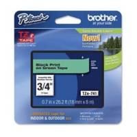 Nastro - nero-verde - TZE741 - 18 mm x 8 mt - Brother - TZE-741 - 4977766691970 - DMwebShop