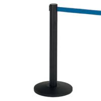Colonnina segnapercorso Alfa nera altezza 95 cm nastro retrattile blu da 200 cm - 13675