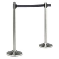 Colonnina segnapercorso cromata altezza 100 cm nastro retrattile nero da 210 cm - 13681