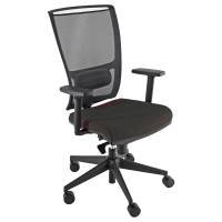 Poltrona semidirezionale Zoea con ruote e braccioli schienale rete nero seduta nero - 17407