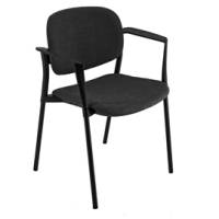 Poltroncina visitatore Step con braccioli nero - 17441