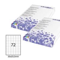Etichetta adesiva - carta - permanente - 35 x 23,5 mm - 72 etichette per foglio - bianco - conf. 100 fogli - A4 - Starline - X210ODC526 - 8025133013668 - DMwebShop