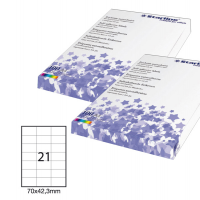 Etichetta adesiva - permanente - 70 x 42,3 mm - 21 etichette per foglio - bianco - conf. 100 fogli A4 - Starline - X210ODC521 - 8025133013743 - DMwebShop