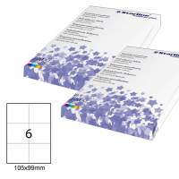 Etichetta adesiva - permanente - 105 x 99 mm - 6 etichette per foglio - bianco - conf. 100 fogli A4 - Starline - X210ODC540 - 8008842556473 - DMwebShop
