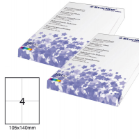 Etichetta adesiva - permanente - 105 x 140 mm - 4 etichette per foglio - bianco - conf. 100 fogli A4 - Starline - STL3036 - 8025133013859 - DMwebShop