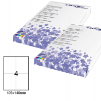 Etichetta adesiva - permanente - 105 x 140 mm - 4 etichette per foglio - bianco - conf. 100 fogli A4 - Starline - X210ODC505 - 8025133013859 - DMwebShop