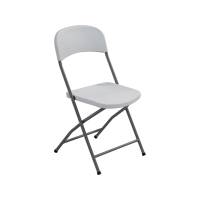 Sedia pieghevole 43x43x83 cm polietilene acciaio verniciato bianco - 17570