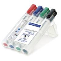 Pennarelli Lumocolor whiteboard 351 - tratto 2 mm - colori assortiti - conf. 4 pezzi - Staedtler - 351WP4 - 4007817314302 - DMwebShop