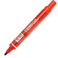 Marcatore permanente N50 - punta tonda - rosso - Pentel - N50-B - 3474370750037 - DMwebShop