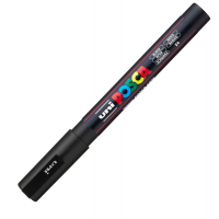 Marcatore a base d'acqua Uni Posca PC3M - punta fine - 0,9 - 1,3 mm - nero - Uni Mitsubishi - M PC3M N - 8007404080135 - DMwebShop