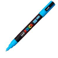 Marcatore a base d'acqua Uni Posca PC3M - punta fine - 0,9 - 1,3 mm - azzurro - Uni Mitsubishi - M PC3M AZ - 8007404080364 - DMwebShop