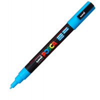 Marcatore a base d'acqua Uni Posca PC3M - punta fine - 0,9 - 1,3 mm - azzurro - Uni Mitsubishi - M PC3M AZ - 8007404080364 - DMwebShop