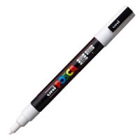 Marcatore a base d'acqua Uni Posca PC3M - punta fine - 0,9 - 1,3 mm - bianco - Uni Mitsubishi - M PC3M BI - 8007404080432 - DMwebShop
