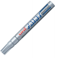 Marcatore Uni Paint PX20 - punta 2,8 mm - argento - Uni Mitsubishi - M PX20 ARG - 4902778912393 - DMwebShop