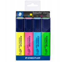 Evidenziatore Textsurfer Classic - punta a scalpello - tratto da 1 - 5 mm - astuccio 4 colori - Staedtler - 364-WP4 - 4007817321027 - DMwebShop