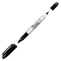 Marcatore permanente Twin tip doppia punta - una punta fine - 1 mm - una punta extra fine - 5 mm - nero - Sharpie - S0811100 - 3501170818374 - DMwebShop