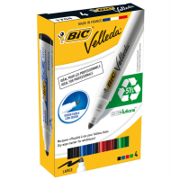 Marcatori Whiteboard Marker Velleda 1701 Recycled - punta tonda - 1,5 mm - astuccio 4 colori - Bic - 904941 - 3086120017040 - DMwebShop