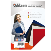 Copertine rilegatura - A4 - 250 gr - cartoncino goffrato nero scatola 100 pezzi - Titanium - PB250-13T - 8025133097316 - DMwebShop