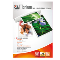 Pouches - A3 - 303 x 426 mm - 2 x 75 micron - conf. 100 pezzi - Titanium PP075-01T