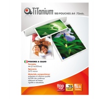 Pouches - A4 - 216 x 303 mm - 2 x 75 micron - conf. 100 pezzi - Titanium PP075-02T