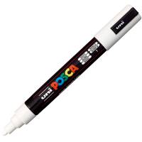 Marcatore a base d acqua Uni Posca PC5M punta tonda media 1,8,2 - 5 mm inchiostro bianco Uni Mitsubishi - 2989