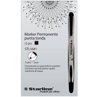 Marcatore permanente - punta tonda - 2 mm - nero - conf. 12 pezzi - Starline - STL1641. - 8025133020734 - DMwebShop