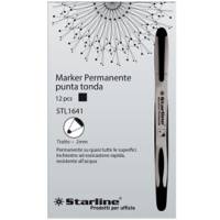 Marcatore permanente - punta tonda - 2 mm - nero - conf. 12 pezzi - Starline - STL1641. - 8025133020734 - DMwebShop