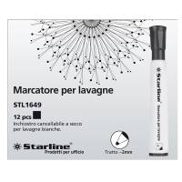 Marcatore per lavagne cancellabili - punta tonda - 2 mm - nero - conf. 12 pezzi - Starline - STL1649. - 8025133021052 - DMwebShop