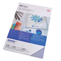 Copertine Hi-Clear - A3 - 180 micron - neutro trasparente - conf. 100 pezzi - Gbc