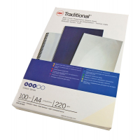 Copertine Traditional - A4 - 220 gr - cartoncino liscio - bianco - conf. 100 pezzi - GBC - CE080070 - 8019152050018 - DMwebShop