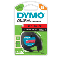 Nastro Letratag 912030 - in plastica - 12 mm x 4 mt - rosso - Dymo - S0721630 - 5411313912037 - DMwebShop