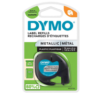 Nastro metallico Letratag 912080 - 12 mm x 4 mt - argento - Dymo - S0721730 - 5411313912082 - DMwebShop