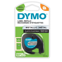 Nastro metallico Letratag 912080 - 12 mm x 4 mt - argento - Dymo - S0721730 - 5411313912082 - DMwebShop