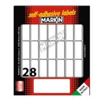 Etichetta adesiva permanente rettangolare - 34 x 14 mm - 28 etich. per foglio - 10 fogli per busta - bianco - conf. 25 pezzi - Markin 10026 - 8007047036506 - DMwebShop