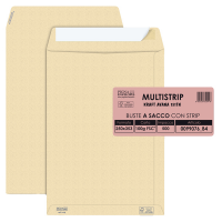 Busta sacco MULTI STRIP avana carta riciclata FSC strip adesivo - 250 x 353 mm - 100 gr - conf. 500 pezzi - Pigna - 0099076B4 - 8005235320918 - DMwebShop