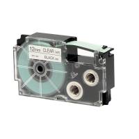 Nastro - 12 mm x 8 mt - nero-trasparente - Casio - XR-12X1-W-DJ - 4971850120339 - DMwebShop