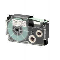 Nastro - 12 mm x 8 mt - nero-trasparente - Casio - XR-12X1-W-DJ - 4971850120339 - DMwebShop