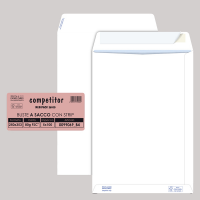 Busta sacco COMPETITOR FSC bianca strip adesivo - 250 x 353 mm - 80 gr - conf. 100 pezzi - Pigna - 0099069B4 - 8005235019201 - DMwebShop