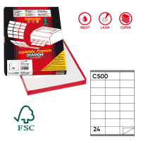 Etichetta adesiva C500 - carta - rimovibile - 70 x 36 mm - 24 etichette per foglio - bianco - scatola 100 fogli A4 - Markin - X210C500RIM - 8007047021595 - DMwebShop