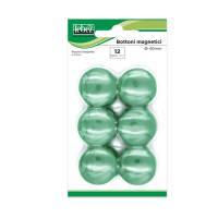 Bottoni magnetici - verde - Ø 40 mm - blister 12 pezzi - Lebez - MR-40-V - 8007509002599 - DMwebShop