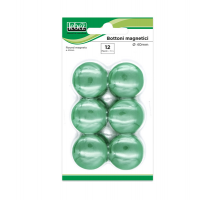 Bottoni magnetici - verde - Ø 40 mm - blister 12 pezzi - Lebez - MR-40-V - 8007509002599 - DMwebShop
